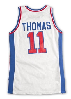 1993 Isiah Thomas Detroit Pistons Game Worn and Signed Home Jersey